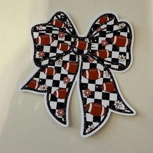 Footballs with flowers bow card stock car freshie scent varie air freshener